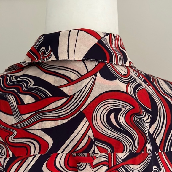 Catherine Gee Sophie Printed Silk Blouse size Small - Picture 6 of 8